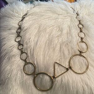Vintage Chic Gold Circle and Triangle Link Belt